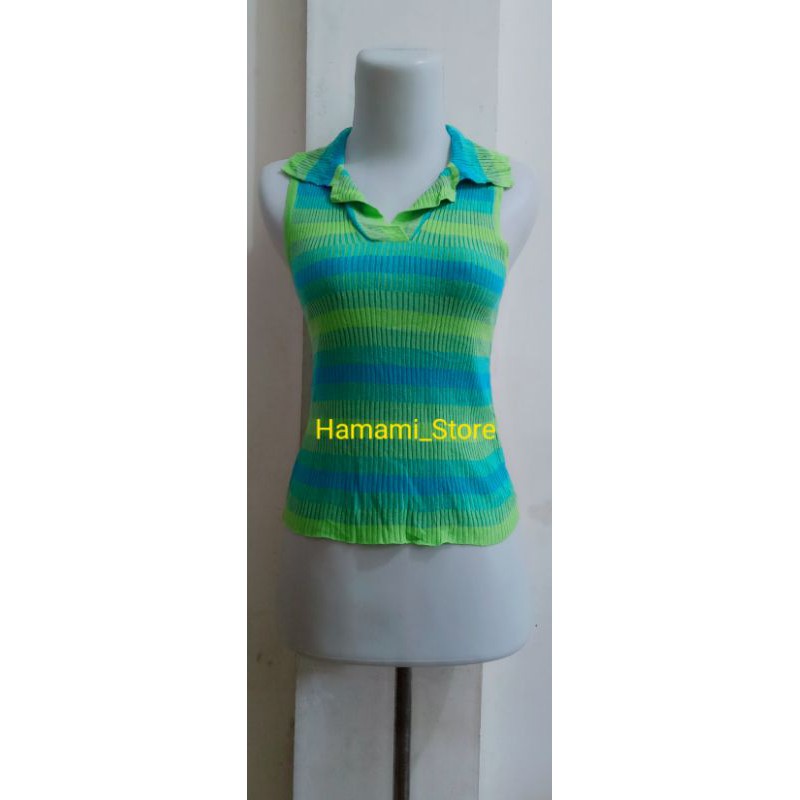 NEW Tanktop Vest warna warni knit rajut lidi No-PL ya kak