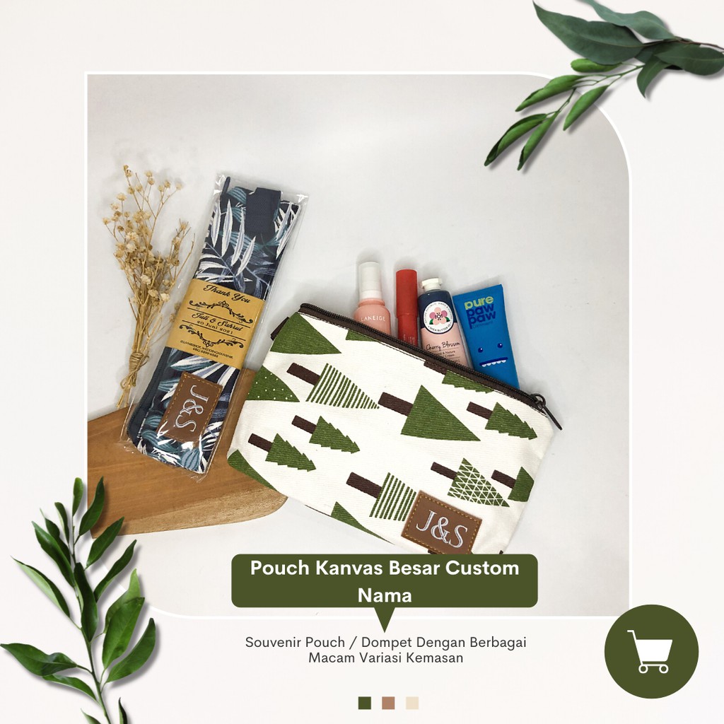 Souvenir Dompet / Pouch Kanvas Besar Custom