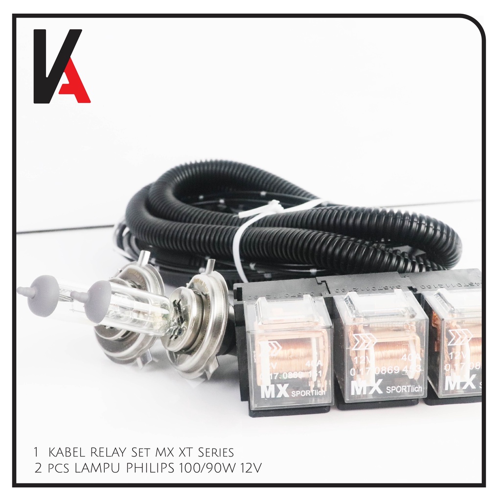 KABEL RELAY LAMPU H4 MX XT SERIES 3 RELAY DENGAN LAMPU OSRAM H4 100/90 WATT 12 VOLT ORIGINAL