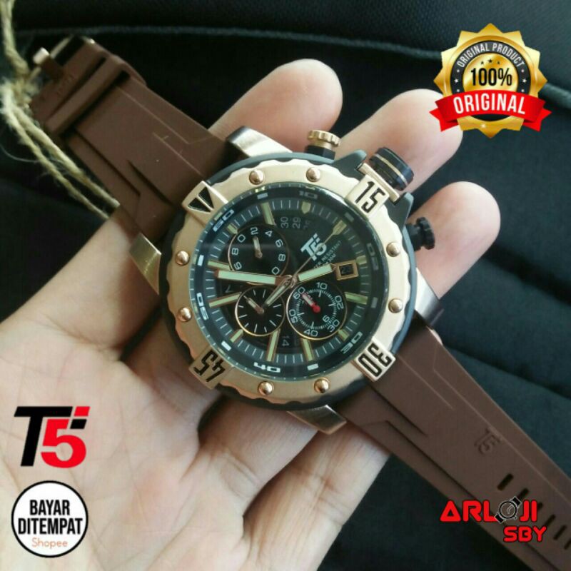 JAM TANGAN PRIA T5 H 3757 CHRONO SPORT ORIGINAL TAHAN AIR || T5 H3757