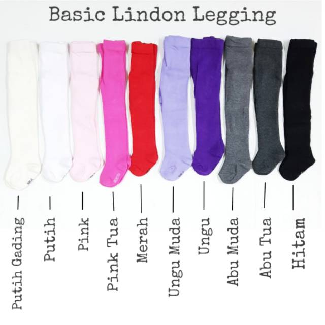 Basic Lindon Legging/Legging Anak Perempuan.