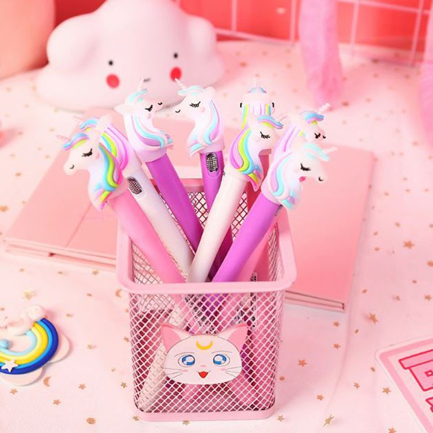 pen gel unicorn dengan lampu glow unicorn gel ballpoint (4B2) spe056