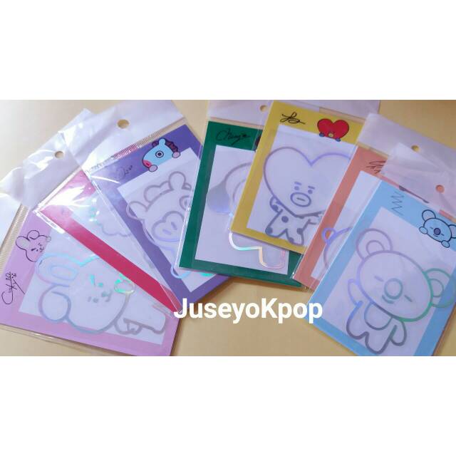 READY STOCK - BT21 HOLOGRAM STICKER / BTS STIKER LIGHTSTICK