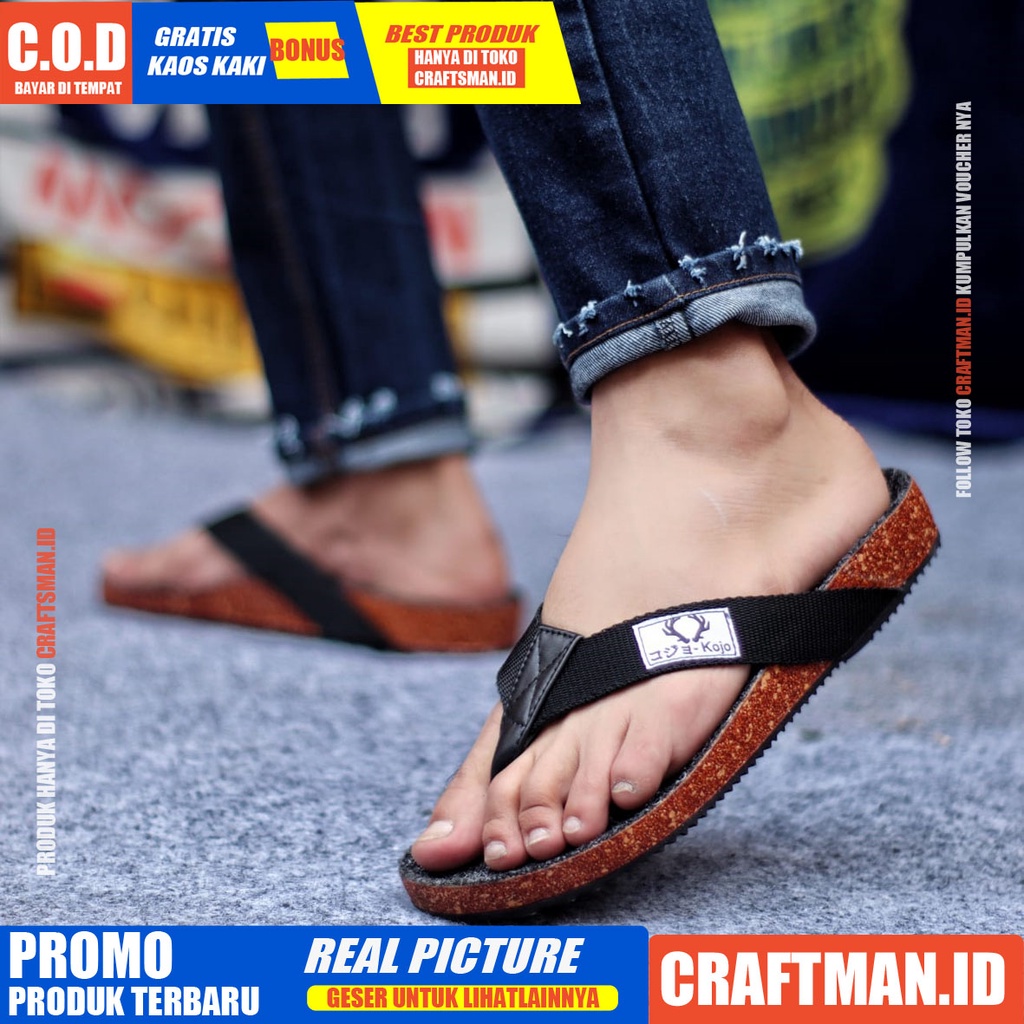 CRAFTS x RICAPO Sandal Pria Sandal Jepit Pria Casual Pria Sendal Pria