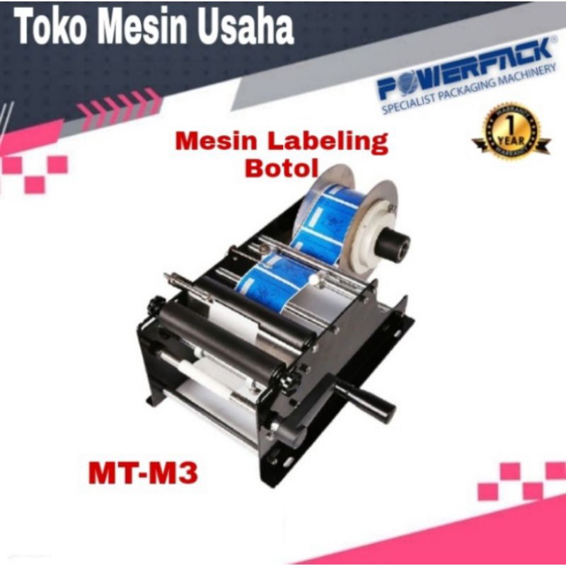MESIN CETAK STIKER KEMASAN BOTOL MANUAL MT-M3 POWERPACK / MESIN LABELING BOTOL MANUAL