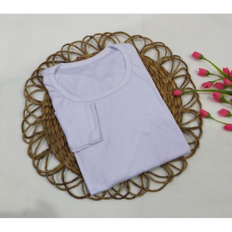 Kemeja Wanita Atasan Blouse Casual Polos Lengan Panjang Kekinian Bahan Moscrep Free belt model Korea-Manset putih