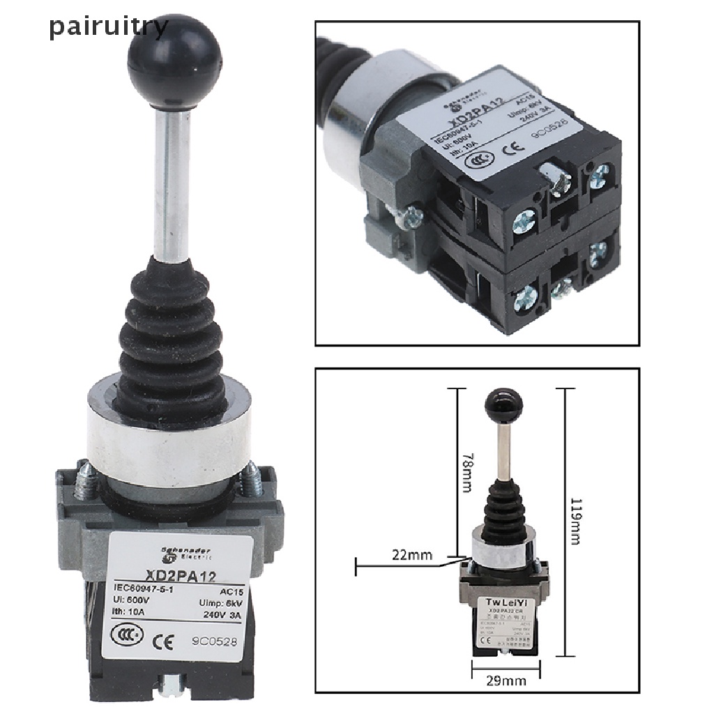 Prt 1Pc Saklar rocker switch 2NO 2 Posisi XD2-PA12 XD2-PA22 PRT