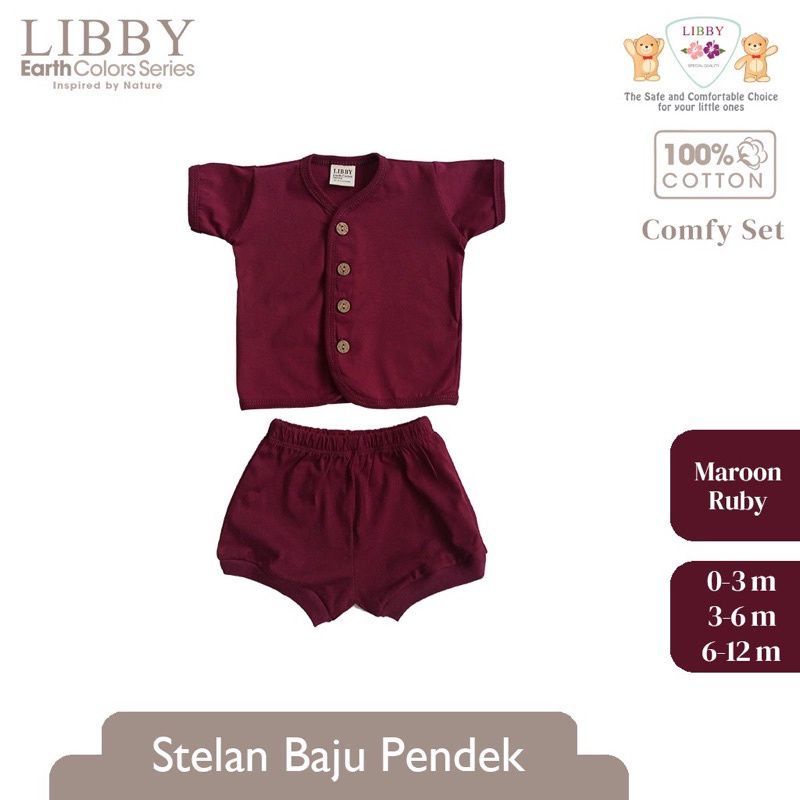 LIBBY COMFY SET EARTH COLOR SERIES Stelan Pendek kcg depan-celana pendek rib