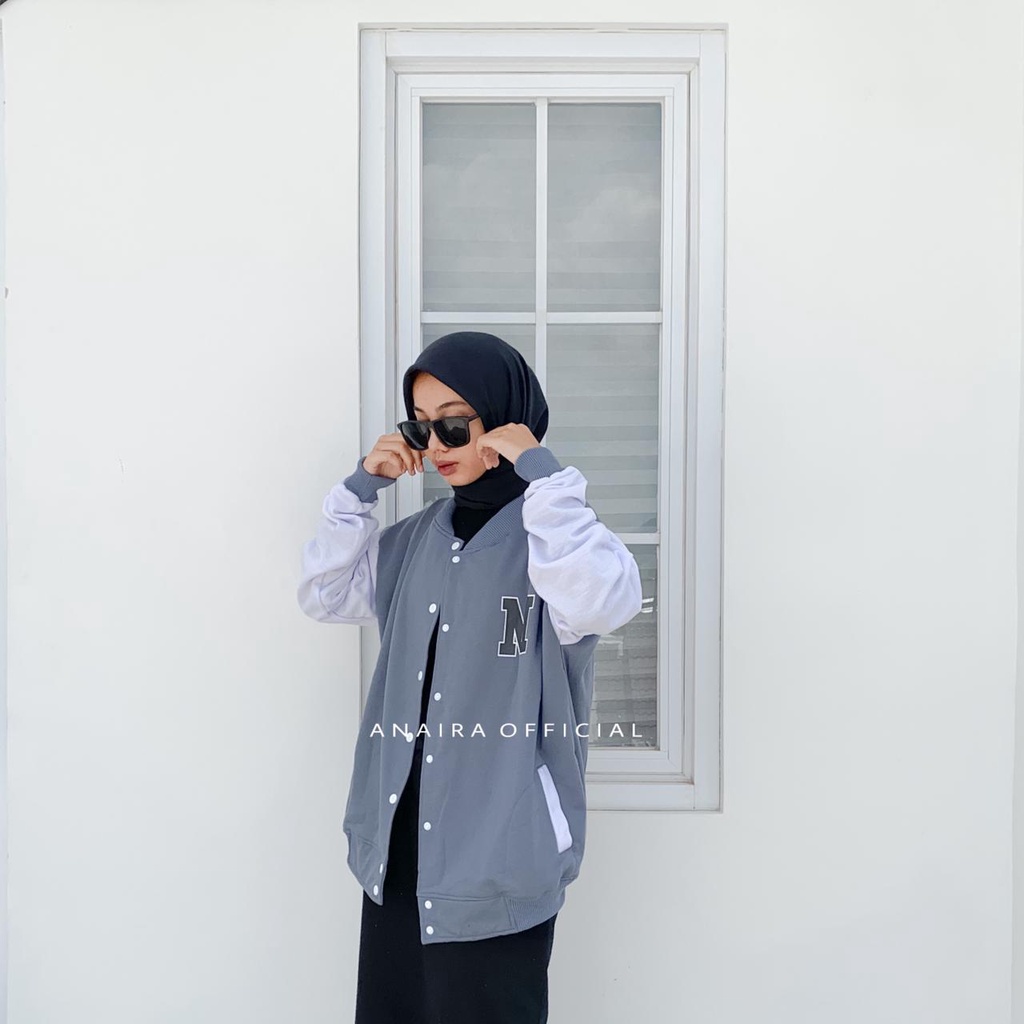 JAKET BASEBALL WANITA &quot;M&quot; SWEATER BASEBALL WANITA BASEBALL CEWEK