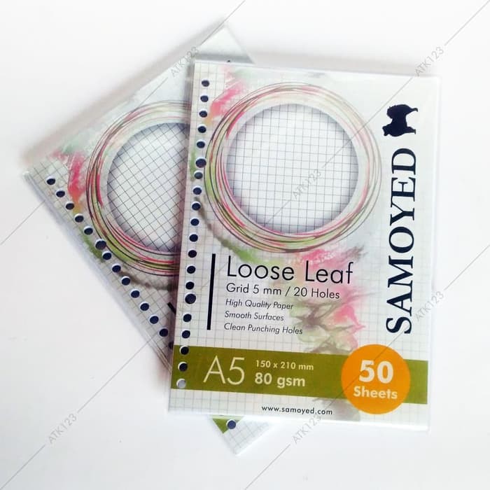 

Jual Loose Leaf Samoyed A5 , 20 Holes - Grid / Kotak 5 mm isi 50 Lembar Diskon