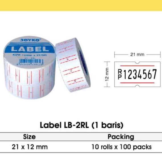 

Kertas Label Roll JOYKO LB-2RL 1Baris 1Line 1Slop isi 10pcs/Kertas Label Harga
