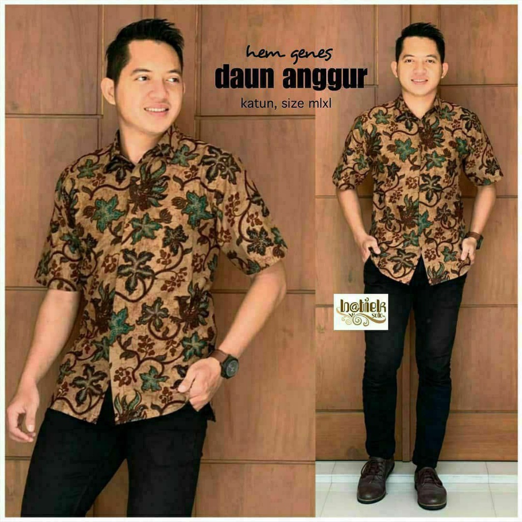 PROMO KEMEJA BATIK PRIA LENGAN PENDEK M L XL XXL JUMBO BATIK MODERN BATIK PRIA ATASAN BATIK KANTOR