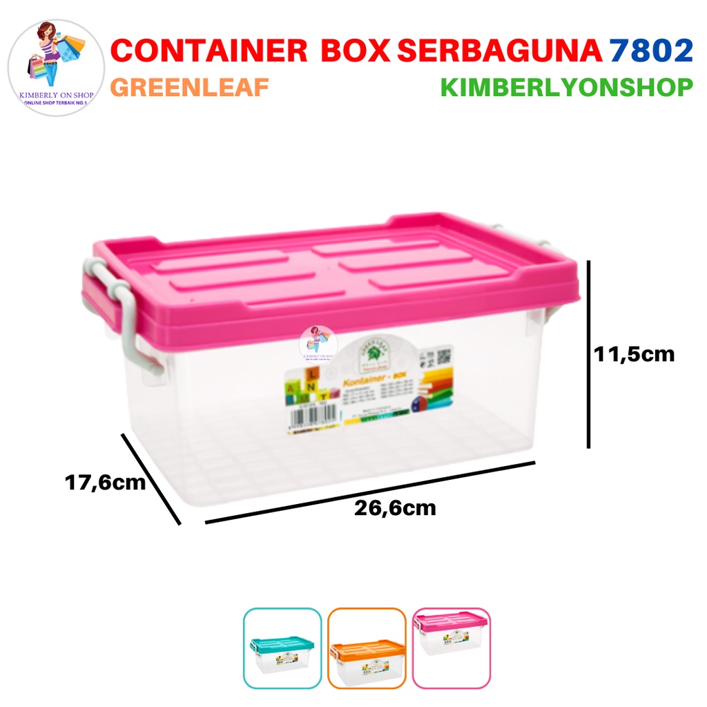 Box Container 3,1 Liter 7802 Q SEVEN BOX Green Leaf