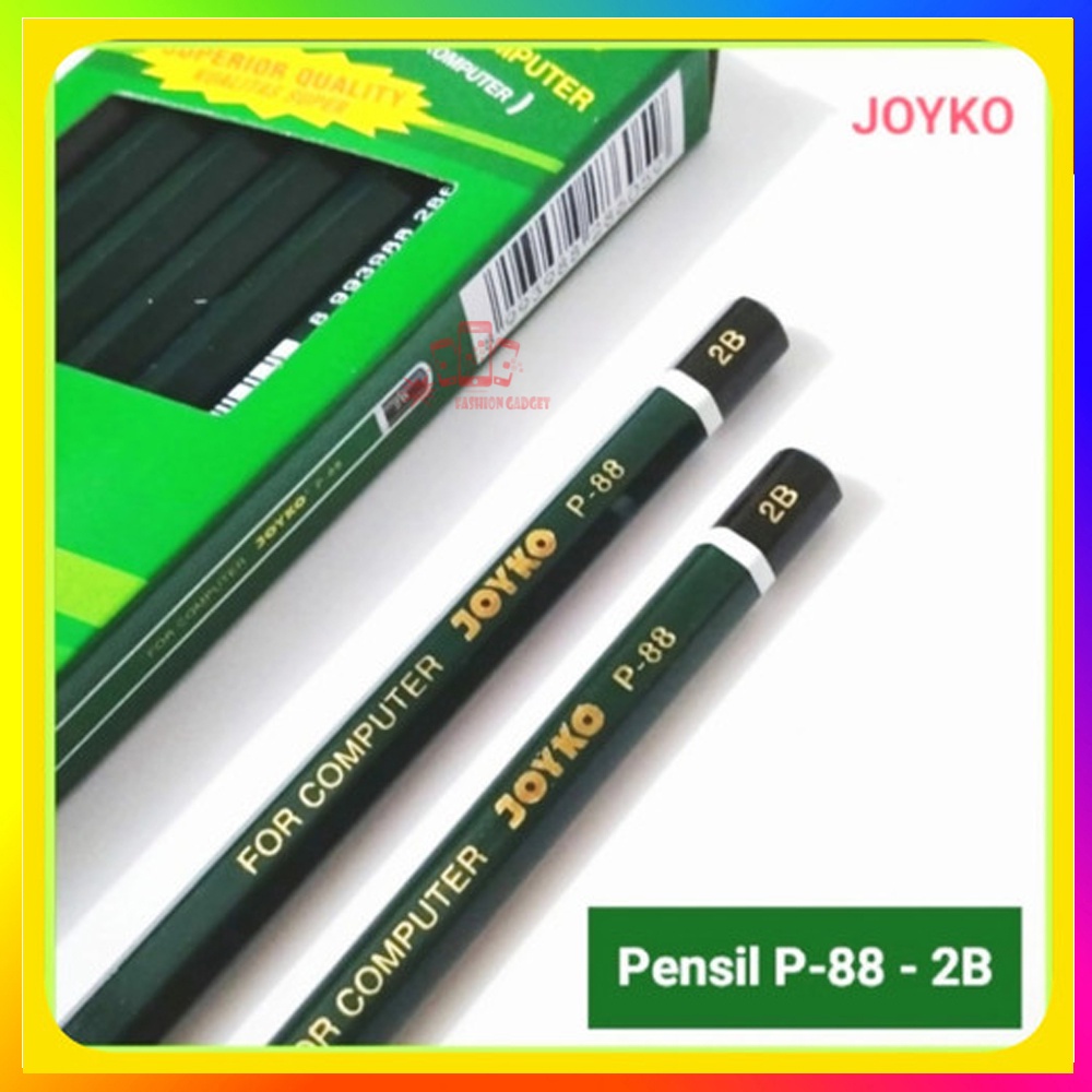 Pensil 2B Joyko P-88 Hijau (12Pcs) / Pensil Komputer / Pensil UN / Pensil Ujian / Pensil Murah