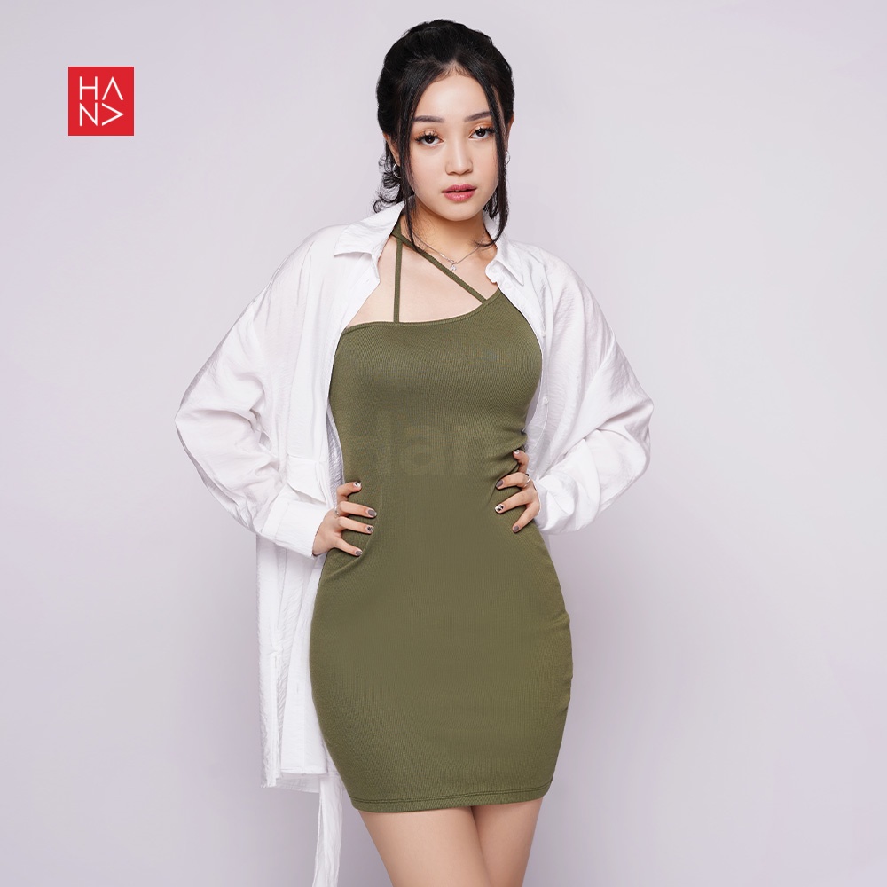 HanaFashionJKT - Leticia Dress Mini Cross Shoulder Dress Wanita - CD098