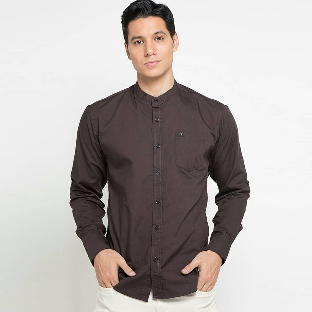 Brand Revolution - Kemeja Lengan Panjang Pria Slimfit Carmin Brown