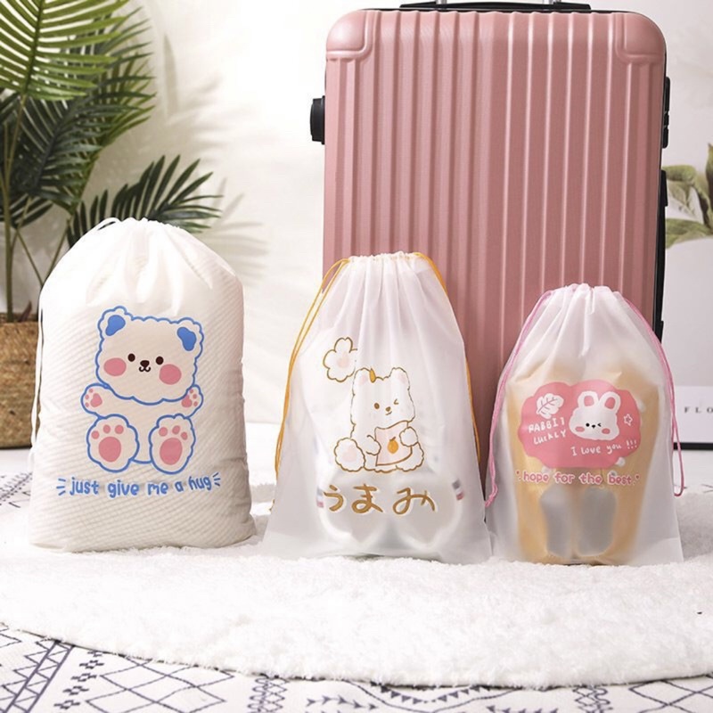 ZIPPER STORAGE BAG MOTIF BEAR | TRAVEL POUCH ORGANIZER SERBAGUNA POUCH SERUT POUCH ANTI AIR MURAH MERIAH COD