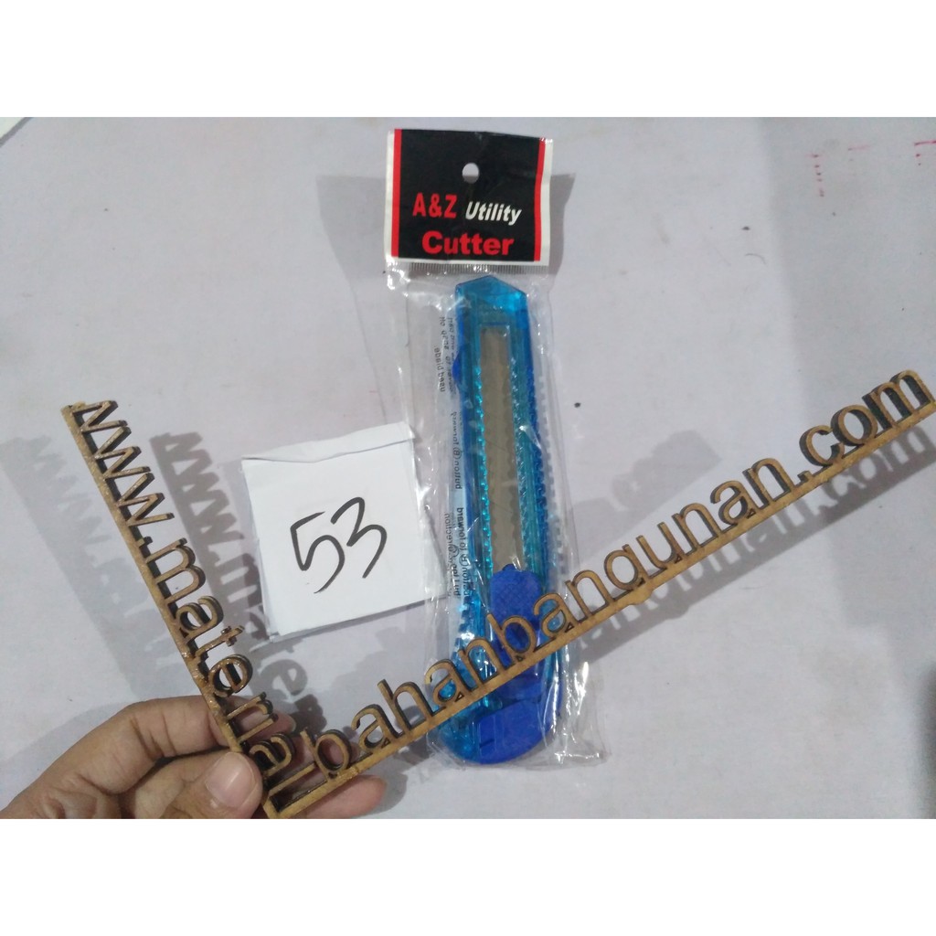 

pisau cutter biru bening 6 inch pemotong kertas plastik kecil tajam DISKON7