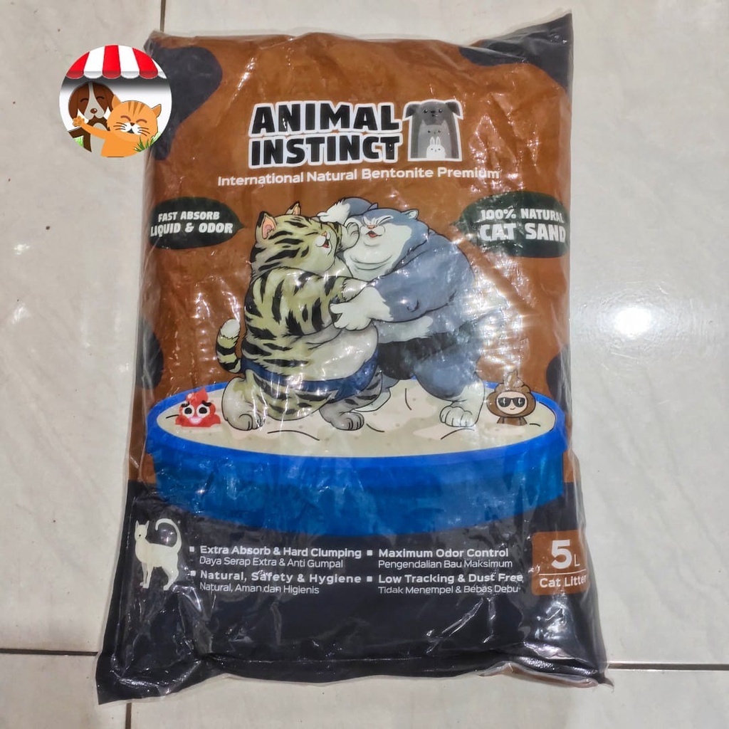 Pasir Kucing Gumpal Wangi 5 Litter Murah - Pasir Animal Instinct 5L