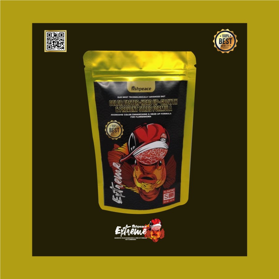 Pakan Ikan Louhan Flowerhorn Extreme Fishpeace 100Gr Type Floating