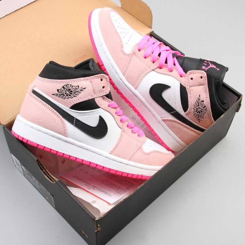 pink and black high top nikes