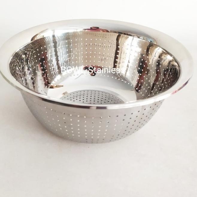 Sangku Bakul Nasi Stainless Colander Tanpa Tutup 22 24 26 cm - Bakul Nasi Stainles Tebal