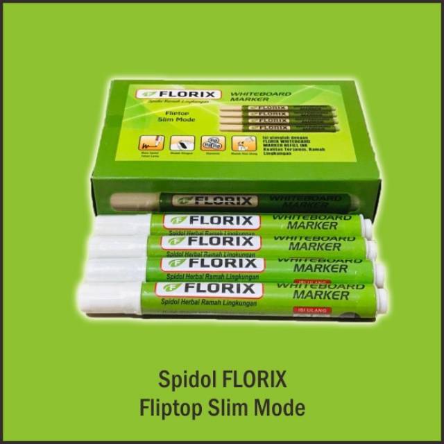 

Spidol whiteboard florix"Fliptop Slim"hitam,isi 15
