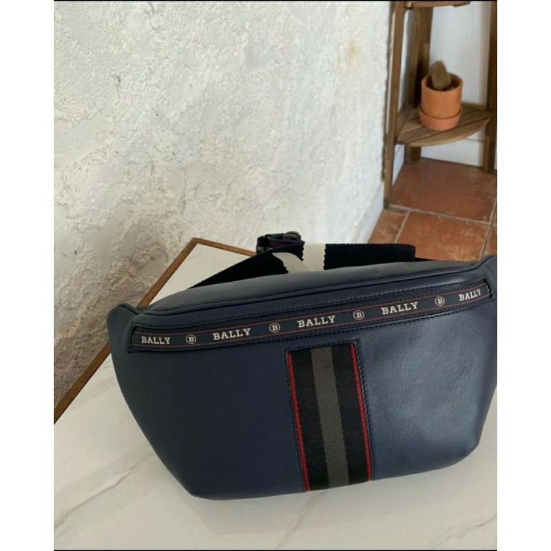 Bally Hakab Leather Bum Bag in Blue - original 100%