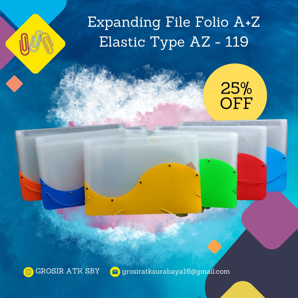 

Expanding File Elastic Ukuran Folio / F4 Type AZ - 119 (2 Tali Samping)