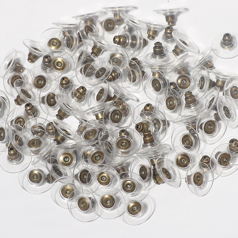 50Pcs Stopper Anting Tusuk Bentuk Kacang Dengan Pad