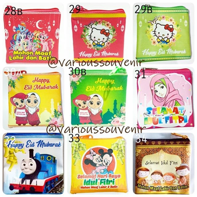Dompet Lebaran Amplop Idul Fitri Fitrah Eid Mubarak Hello Kitty Muslimah Thomas Mickey Minnie 28b-34