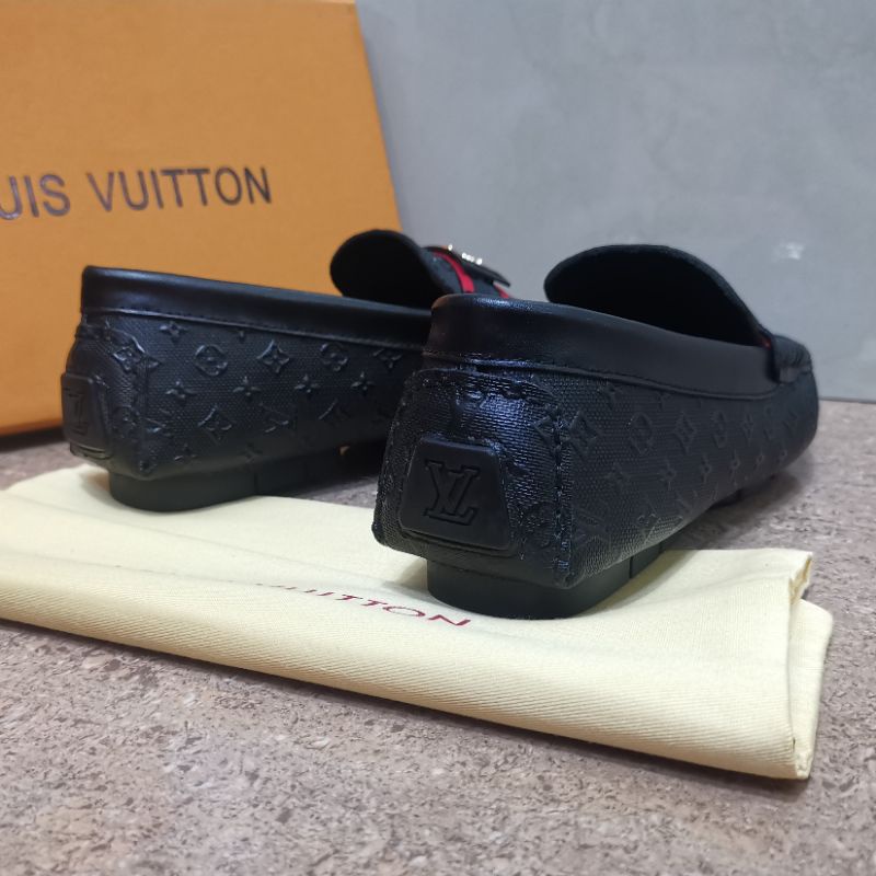 terima cod sepatu slip on lv mirror loafer shoes kasual