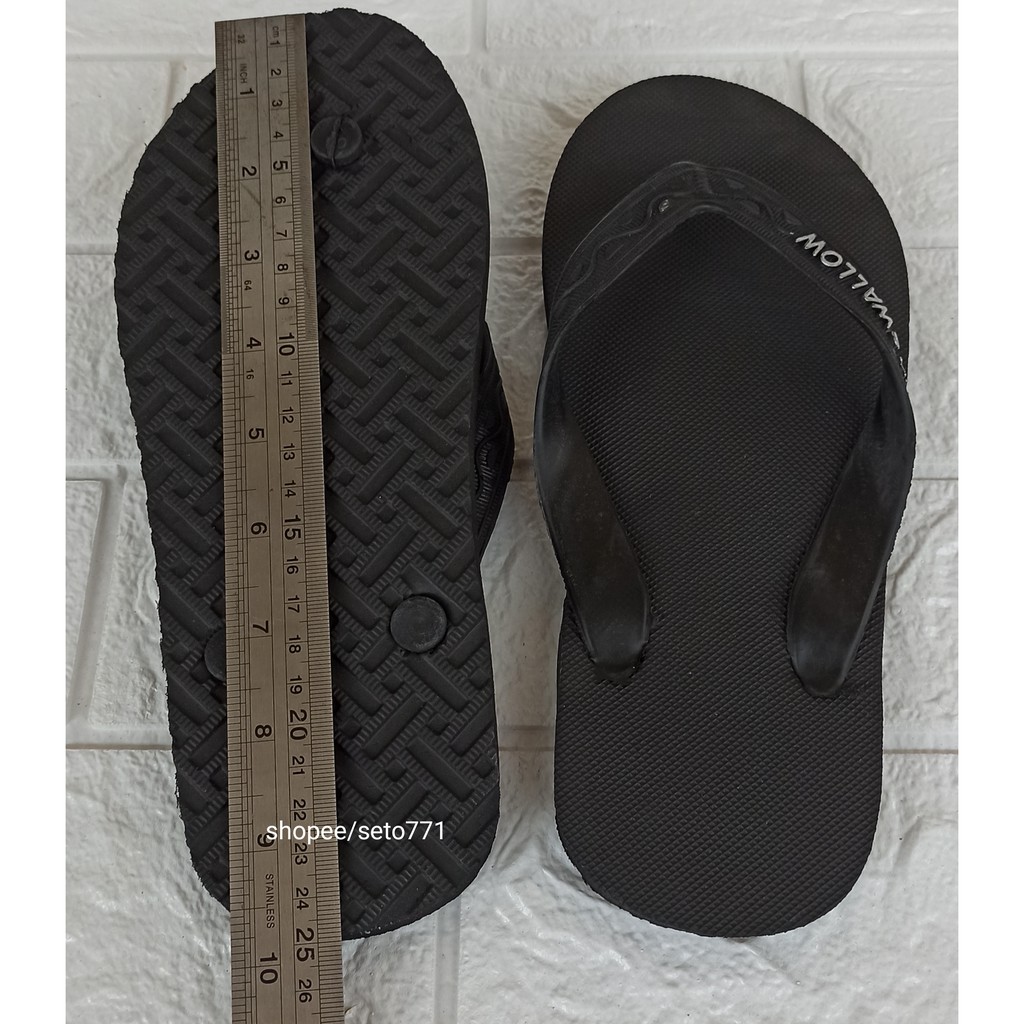Sun Swallow Full Black 9 - 11  12 Sandal Jepit Sunswallow Hitam Ukuran Kecil Besar Jumbo Fullblack-Fullblack 10