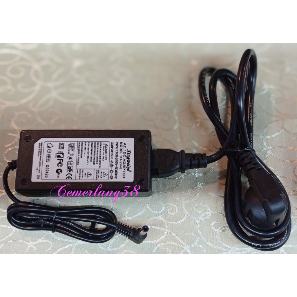 adaptor charger 6v 4a + kabel power PSU power supply 6 volt 4 ampere