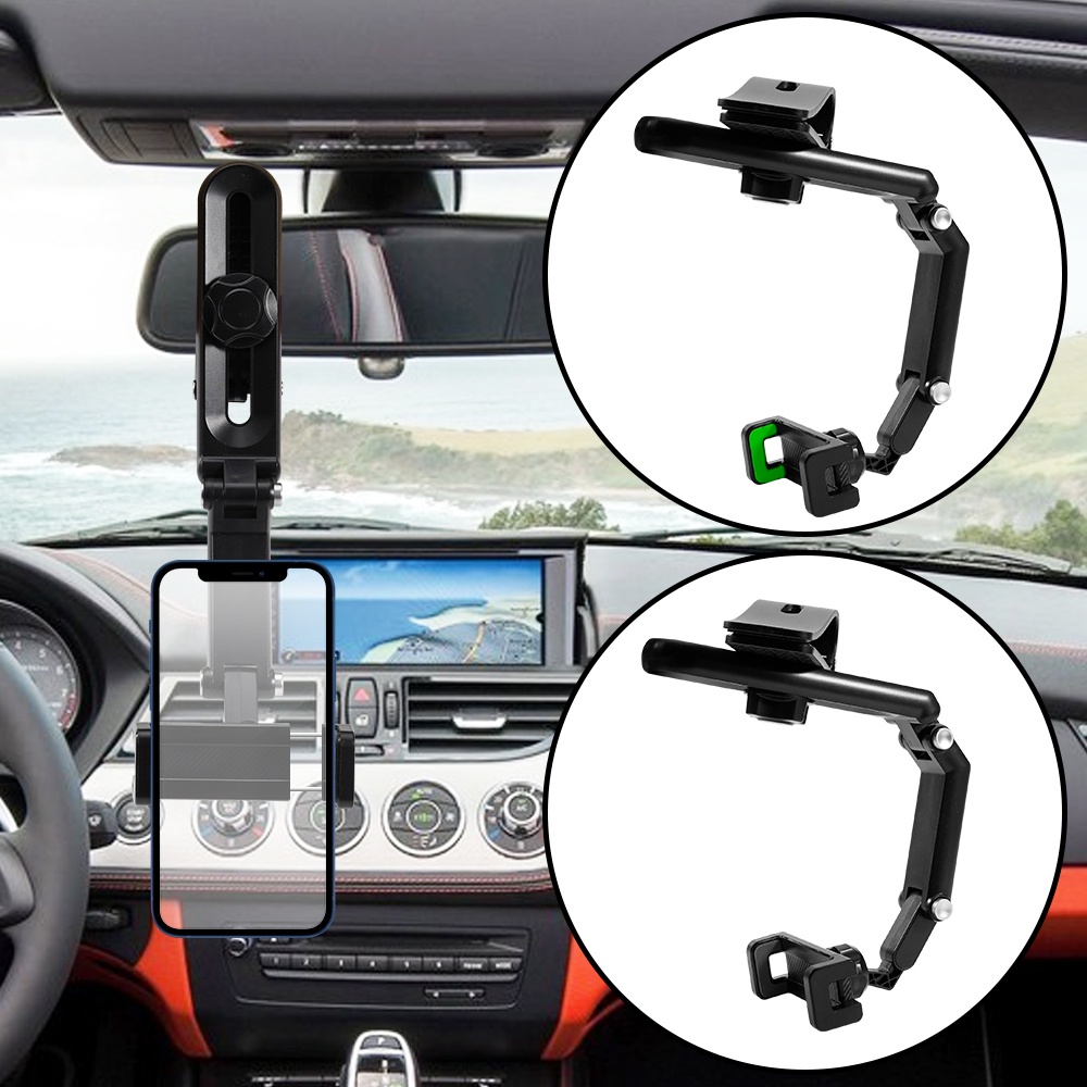 Holder Hp Mobil 6 IN 1 Dudukan Penahan Hape di Meja Rak Lemari Gagang Tongsis Handphone Penjepit henpon universal di stir mobil Sun visor rearview kaca belakang Stand ponsel serbaguna