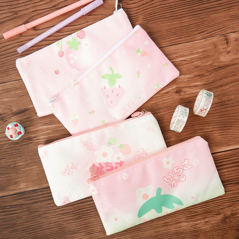 

Strawberry Ichigo Canvas Pencil Case