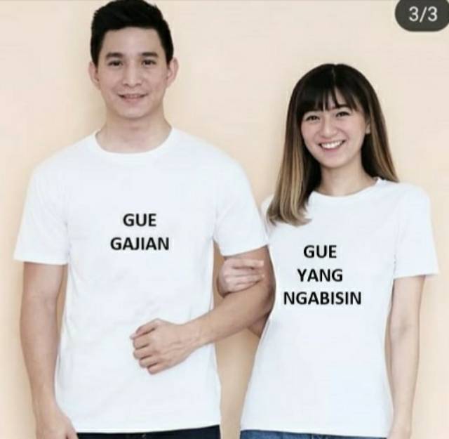 Couple Tshirt Kaos Baju Couple Pasangan Kapel Kata Kata Gue Gajian Custom Pria Wanita Tumblr Tee Shopee Indonesia