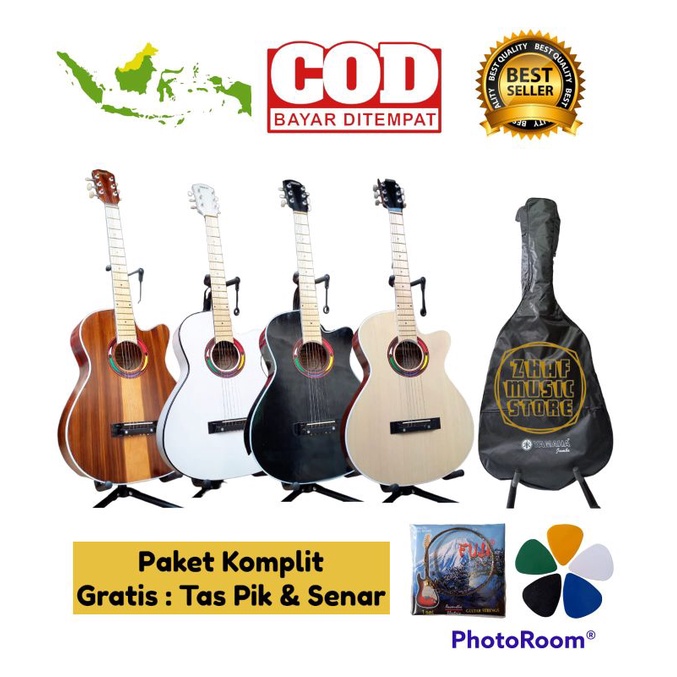 (PAKET KOMPLIT) Gitar Akustik Yamaha Fg225 Custom