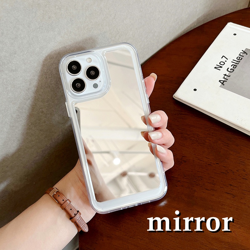 Casing Hardcase iPhone 11 Pro MAX 12 13 Pro MAX 12 Pro X XS MAX XR shockproof Aksen Cermin