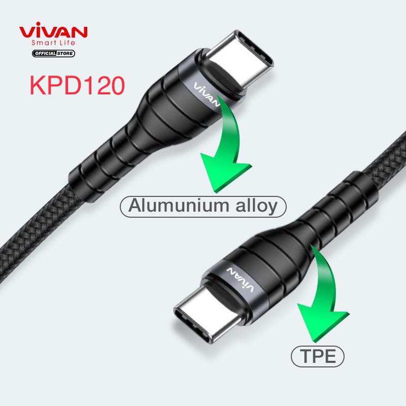 KABEL DATA VIVAN KPD100S TYPE-C TO TYPE-C  100CM ORIGINAL