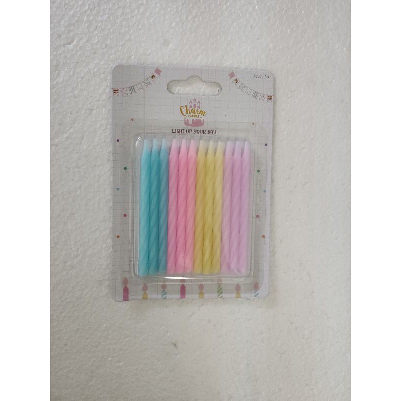 

Spiral Pastel Colour Candle 12pcs