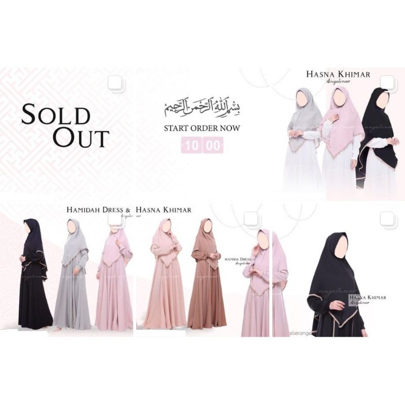 HAMIDAH DRESS & HASNA KHIMAR BY ATELIER ANGELINA || BEIGE - S