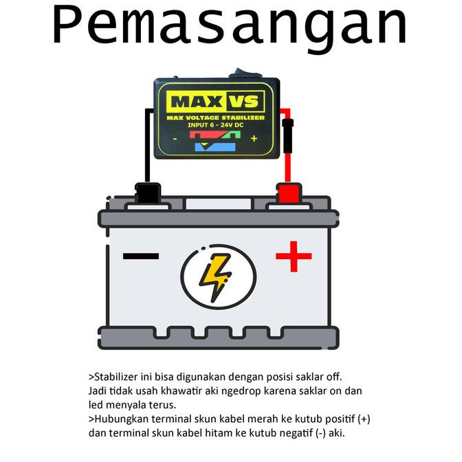 Stabilizer Aki Accu Voltage Penstabil Tegangan Motor Mobil 6 - 24V Dc