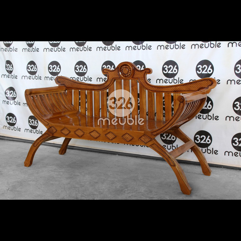 Bangku Teras Yuyu Jati Mebel Jepara - Kursi Teras Yuyu