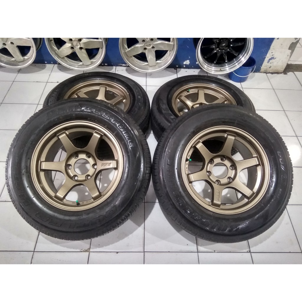 velg mobil seken murah model te37 ring 17x85 pcd 6x139 plus ban 265 65 seken