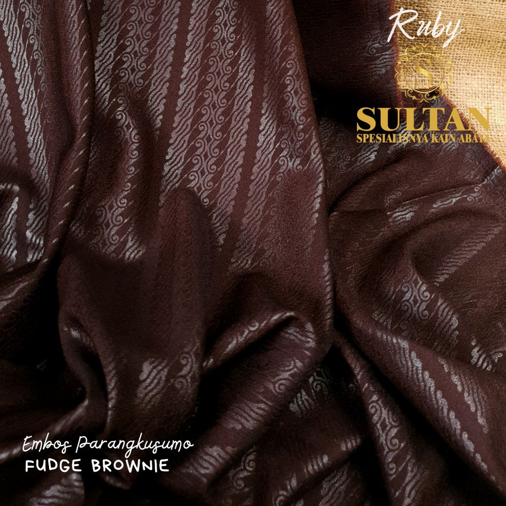 50CM EMBOS PARANGKUSUMO RUBY FUDGE BROWNIES WOLLYCREPE KAIN SULTAN