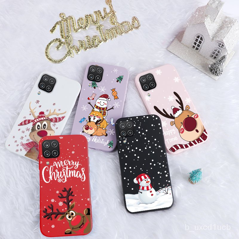For Samsung Galaxy A12 Case Christmas Deer Back Cover Phone Cases For Samsung A 12 GalaxyA12 New Yea