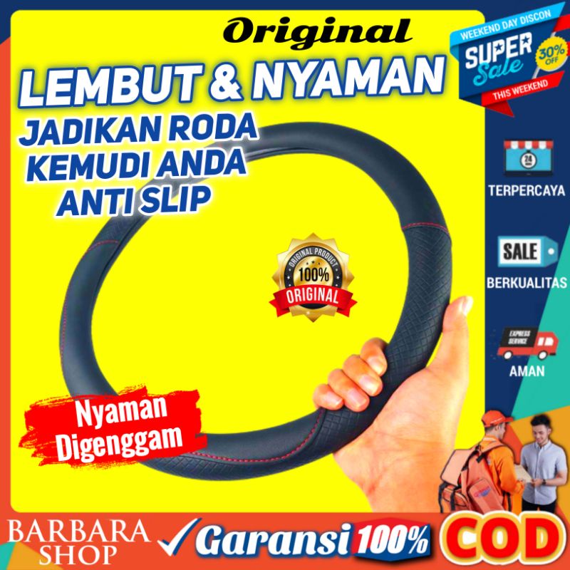Cover Stir Sarung Stir Setir Steer Mobil Bahan Kulit 38cm Bungkus Stir Mobil Avanza Mobilio Brio Calya Ayla Sigra Agya Xenia FORAUTO
