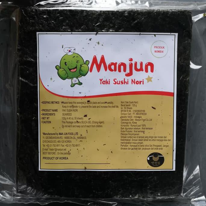 

BEST SELLER Sushi nori rumput laut lembaran,Manjun yaki sushinori 50lembar