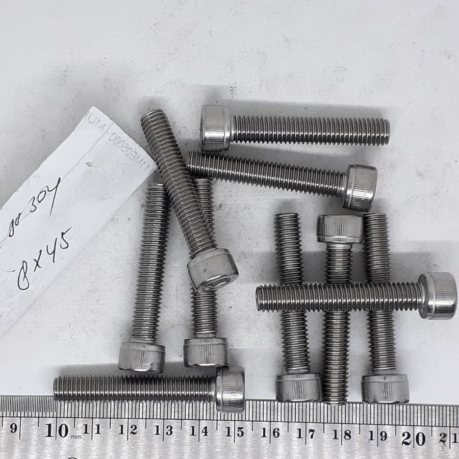 BAUT L STAINLESS M8 X 45 / BAUT L SS M8 X 45 SUS 304 / BAUT L M8X45 STAINLESS STEEL / BAUT M8 SUS304